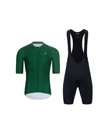 HOLOKOLO Kurzarm Radtrikot und Shorts - AEROLITE - Schwarz/Grün